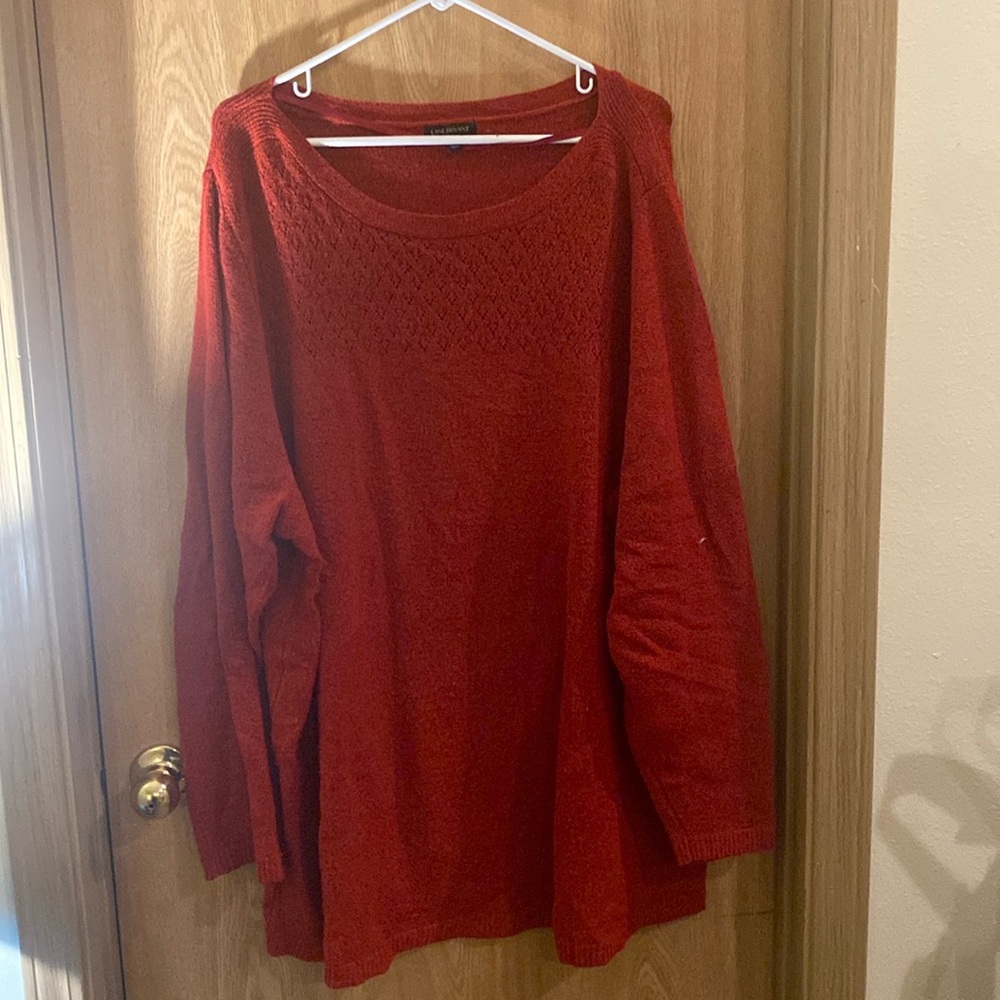 Lane Bryant Red Pullover Long Sleeve Sweater - Size 14/16 - $15